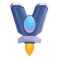 Cartoon spaceship launching to explore the universe vector
