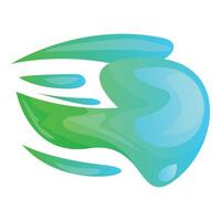 Abstract design with blue and green liquid shapes flowing and merging vector