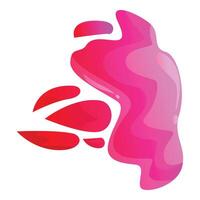 Abstract red and pink shape spreading on white background vector
