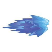 Blue fire arrow pointing right with flowing flames effect vector