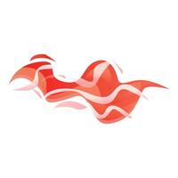 Red abstract wavy shape flowing in the air vector
