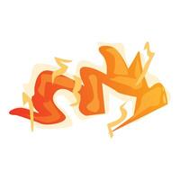 Abstract orange shape spreading outwards with jagged edges vector