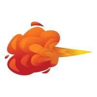 Orange fire explosion effect creating dynamic movement vector