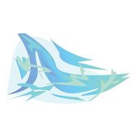 Abstract blue and green shape flowing with gradient colors vector