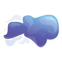 Blue liquid shape flowing with smooth edge transforming and changing vector
