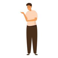 Young man touching his sore elbow suffering from pain vector