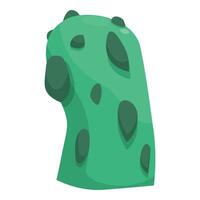 Big green asteroid floating in space with dark craters vector
