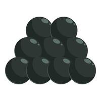 Pile of cannonballs forming a pyramid shape vector