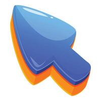 Blue and orange computer mouse cursor pointing up and right vector