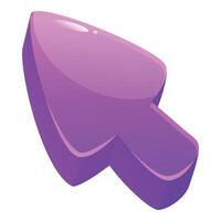 3d shiny purple cursor pointing top left corner vector