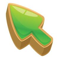 Green mouse cursor pointing at something on white background vector