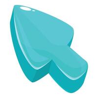 Aqua blue cursor pointing up and to the right vector
