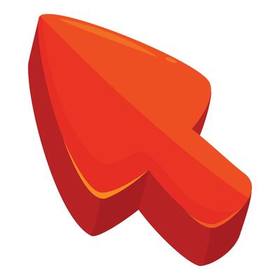 Big orange cursor showing clickable area on computer screen
