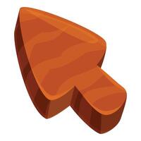 Cartoon wooden arrow cursor pointing on blank space vector