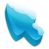 Blue ice cursor pointing up and to the right vector