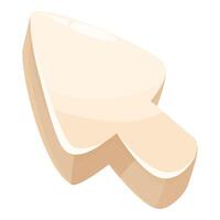 3d mouse cursor arrow pointing up right in beige tones vector
