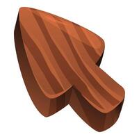 Wooden mouse cursor pointing with wood grain texture vector