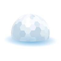 Abstract hemisphere dome structure standing on blue surface vector