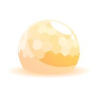 Abstract yellow sphere with hexagonal pattern casting a shadow vector