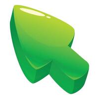 Green arrow pointing up representing growth and success vector