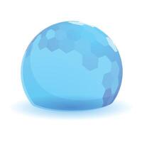 Blue sphere forming with hexagons on white background vector