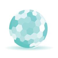 Abstract 3d sphere composed of honeycombs is slowly rotating vector