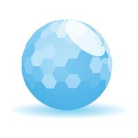 Blue sphere with hexagonal pattern floating on white background vector