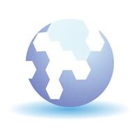 Abstract sphere with hexagon pattern forming futuristic globe vector
