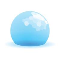Abstract blue sphere with hexagonal shapes reflecting light vector