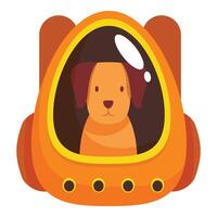 Dog astronaut sitting in spaceship exploring galaxy vector