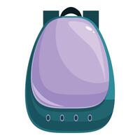 Purple school backpack with buttons showing modern style for students vector
