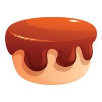 Cartoon style cake with dripping caramel icing vector