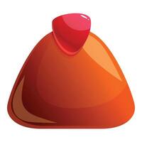Orange candy with red jelly topping being shiny and glossy vector