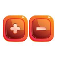 Plus and minus sign app buttons showing add or delete vector