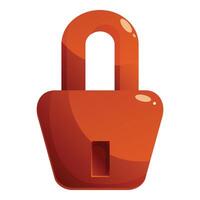 Orange padlock protecting from unauthorized access vector