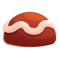 Chocolate candy with soft filling is melting slowly vector