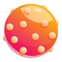 Cartoon style red planet with small craters floating in space vector
