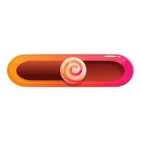 Candy bar scroll loading game ui element with pink spiral lollypop vector