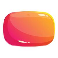 Red and orange rounded rectangle shape glowing on white background vector
