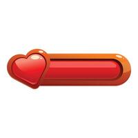 Red heart showing progress for a game or app vector