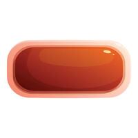 Cartoon orange button glowing from within is waiting to be pressed vector