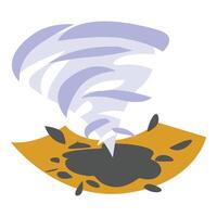 Big tornado touching down leaving destruction vector