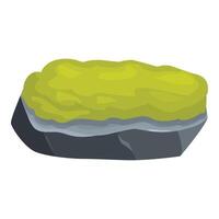 Grey stone being covered with green moss vector