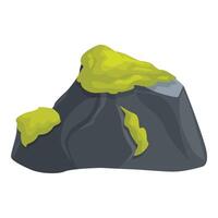 Grey mountain peak with green moss growing on its slopes vector