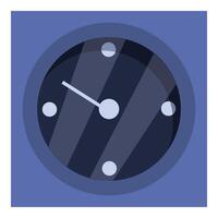 Minimalist clock showing five minutes past twelve on blue background vector