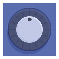 Round control knob adjusting settings on control panel vector