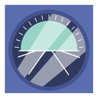 Artificial horizon instrument showing level flight on blue background vector