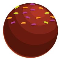 Delicious round chocolate cake pop covered with colorful sprinkles vector