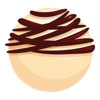 Round chocolate candy with chocolate drizzle topping isolated on white background vector