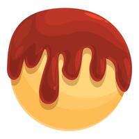 Delicious caramel sauce dripping over a soft bun creating a sweet treat vector
